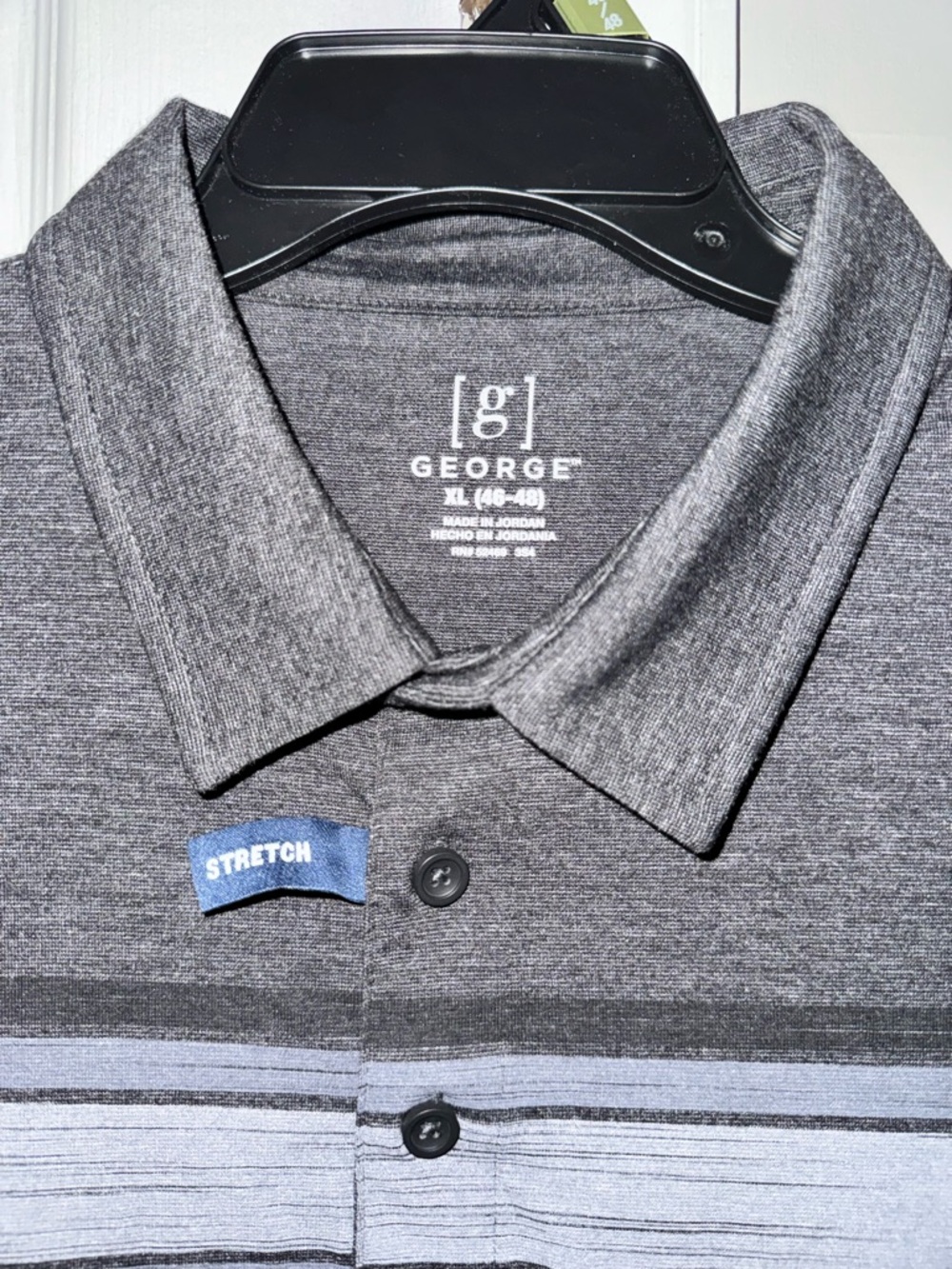 George Men's Performance Polo Shirt XL NWT Charcoal Gray Chest Stripe Golf Activ - Picture 6 of 9